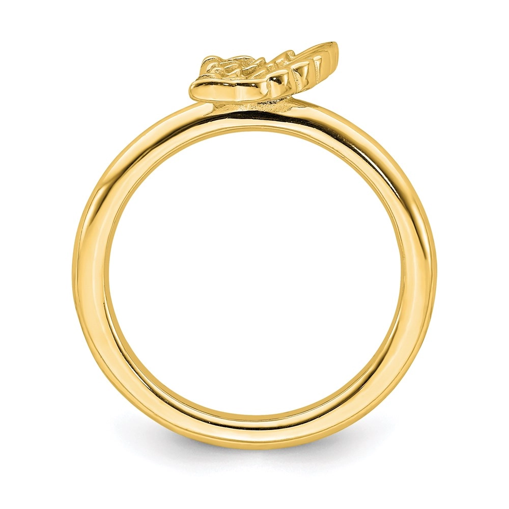 Sterling Silver Stackable Expressions Yellow-plated Angel Wing Ring | QSK1984