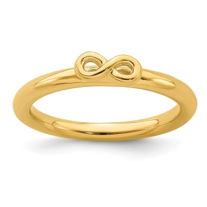 Sterling Silver Stackable Expressions Yellow-plated Infinity Symbol Ring | QSK1973