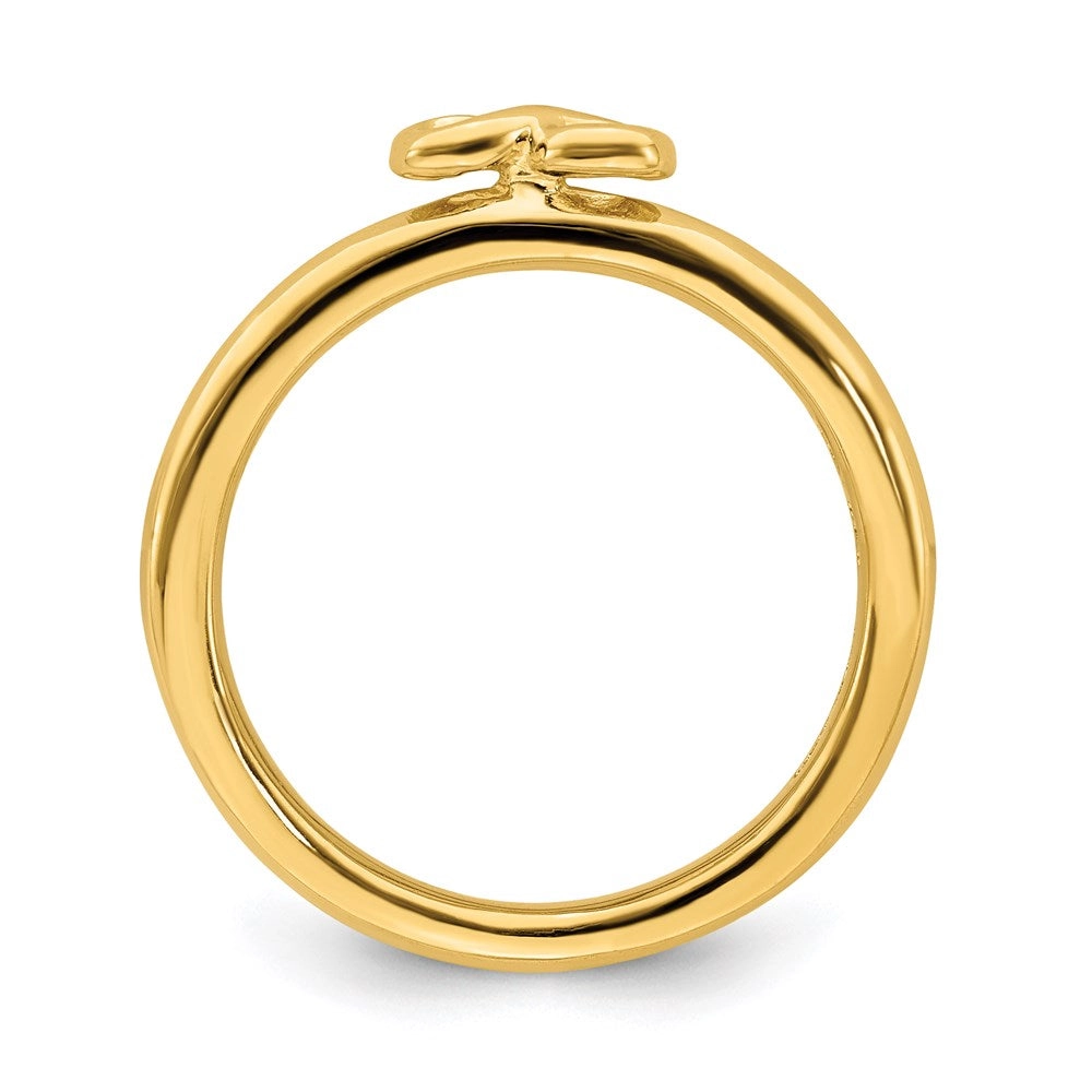 Sterling Silver Stackable Expressions Yellow-plated Infinity Symbol Ring | QSK1973