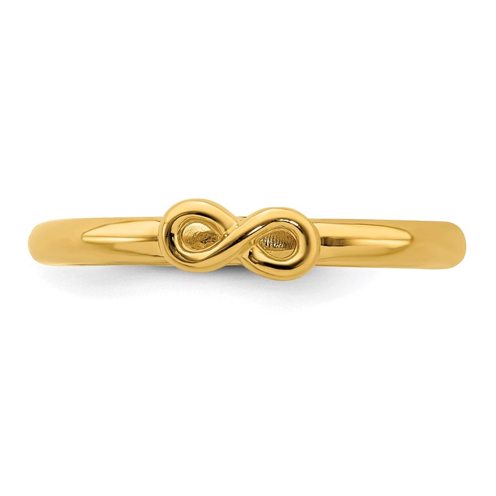 Sterling Silver Stackable Expressions Yellow-plated Infinity Symbol Ring | QSK1973