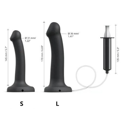 Strap On Me Semi Realistic Cum Dildo Small - Black