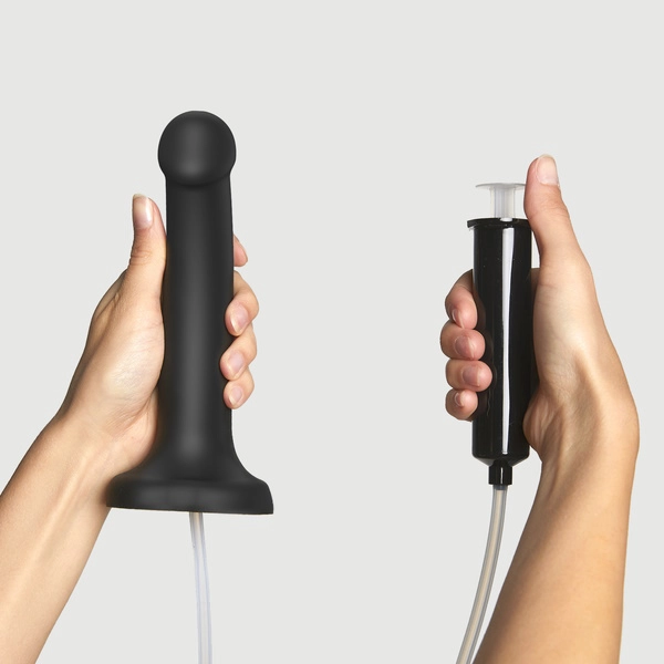 Strap On Me Semi Realistic Cum Dildo Small - Black