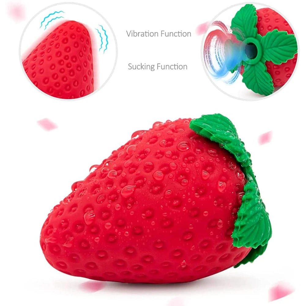 Strawberry Vibrator 8 Speeds Sucker Vibrator