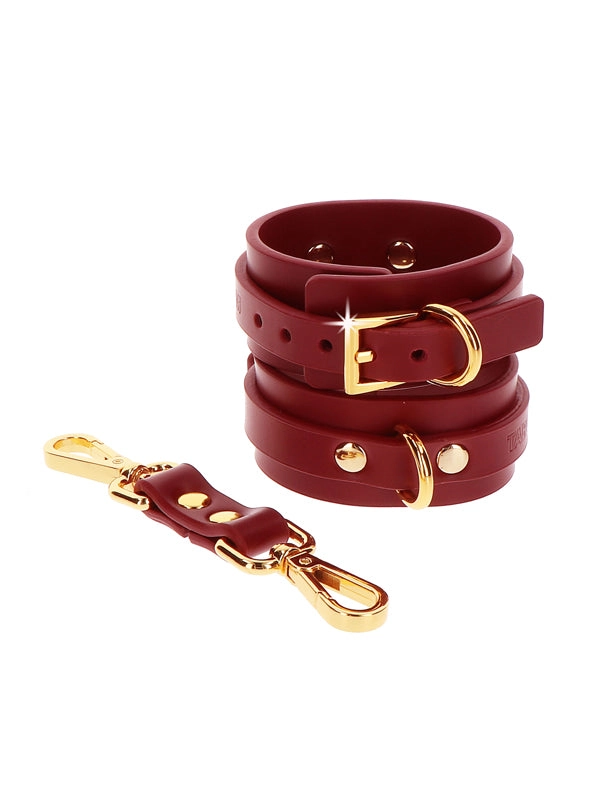 Taboom Red Faux Leather Ankle Cuffs