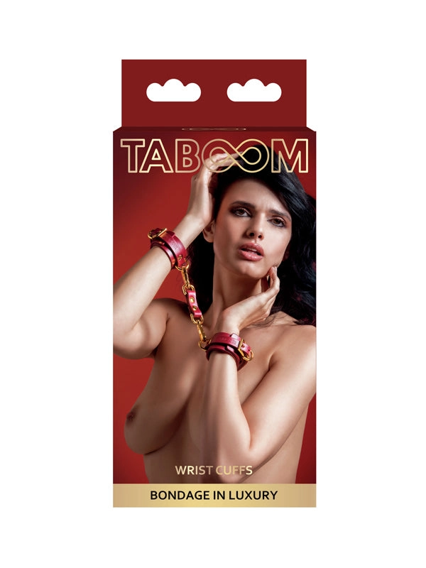 Taboom Red Faux Leather Wrist Cuffs