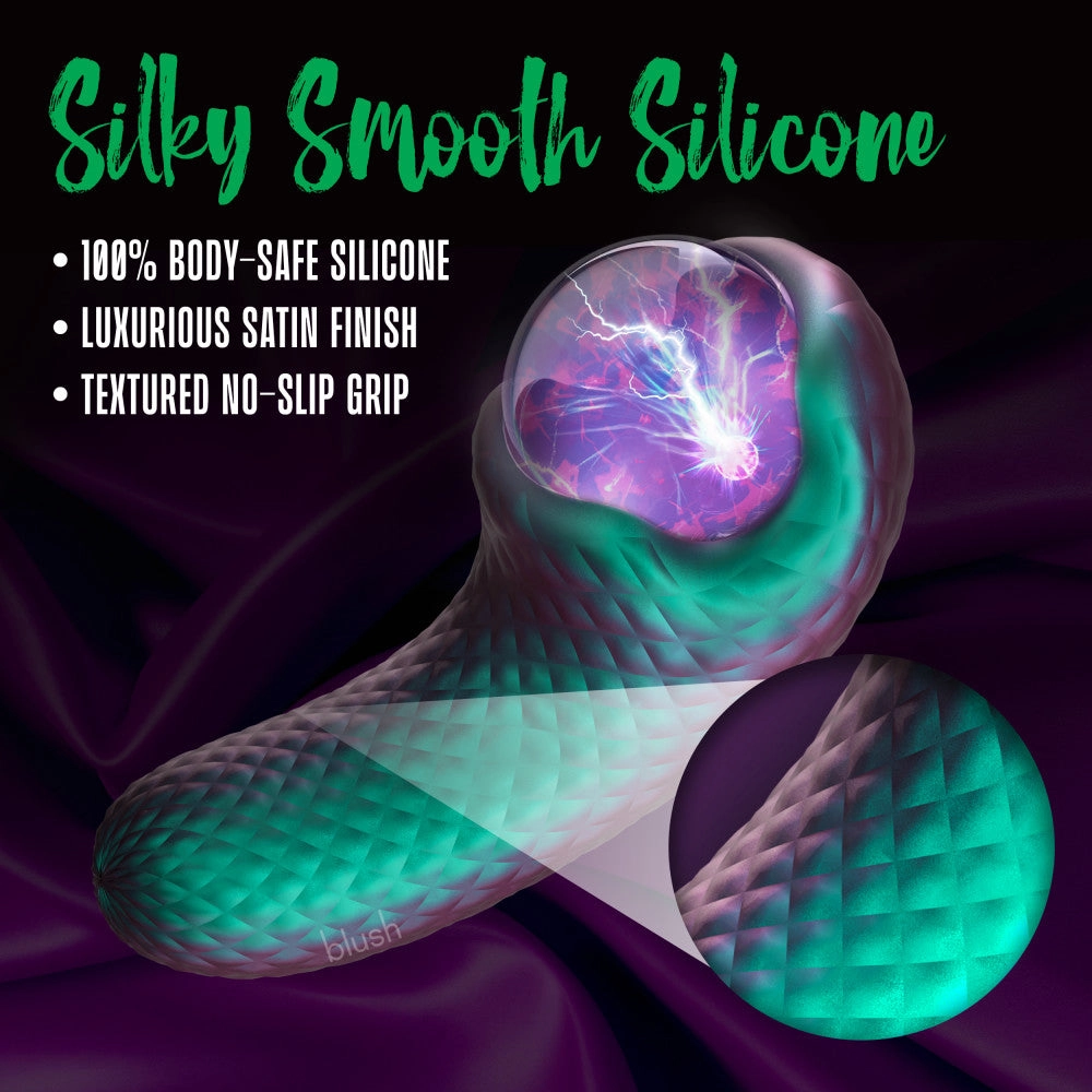 Temptasia By Blush®| Enchanted Serpent Pulse Vibrator With Mystical Plasma Globe - Dark Millenia