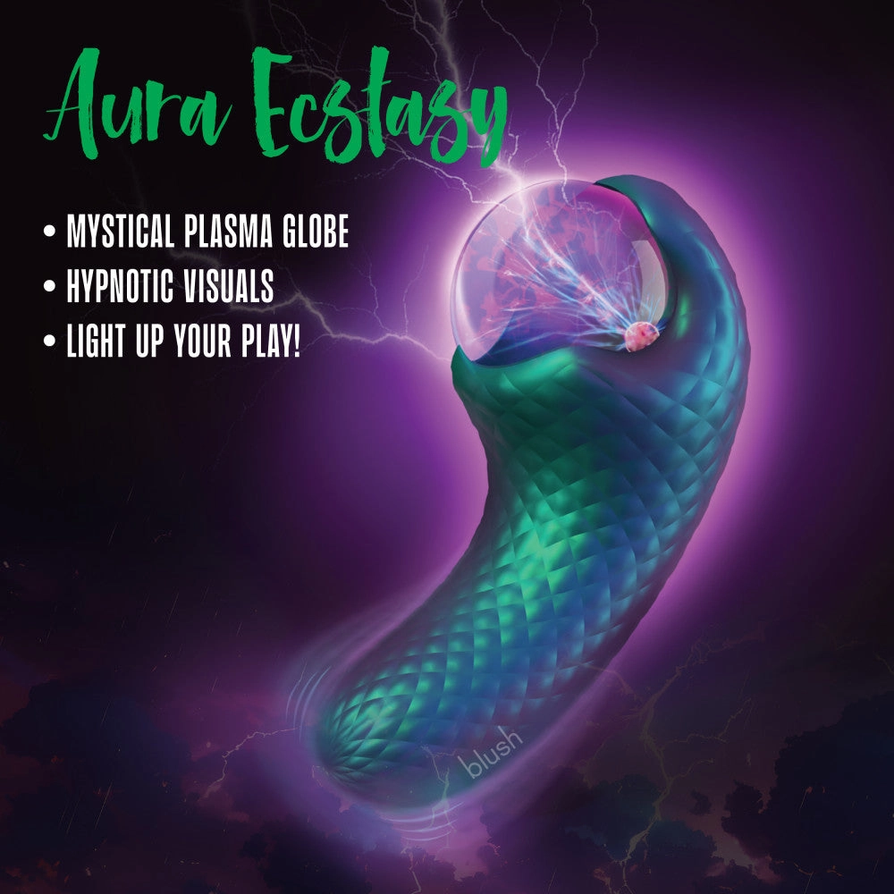 Temptasia By Blush®| Enchanted Serpent Pulse Vibrator With Mystical Plasma Globe - Dark Millenia