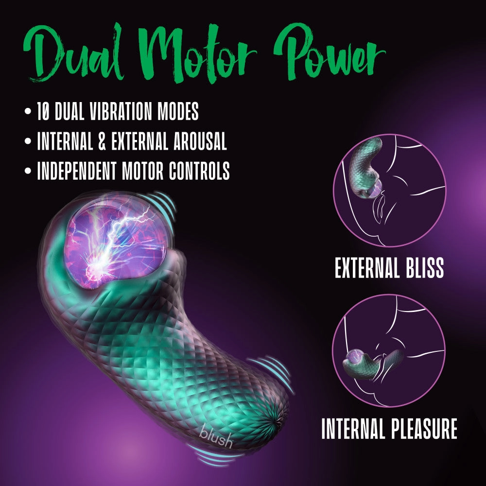 Temptasia By Blush®| Enchanted Serpent Pulse Vibrator With Mystical Plasma Globe - Dark Millenia