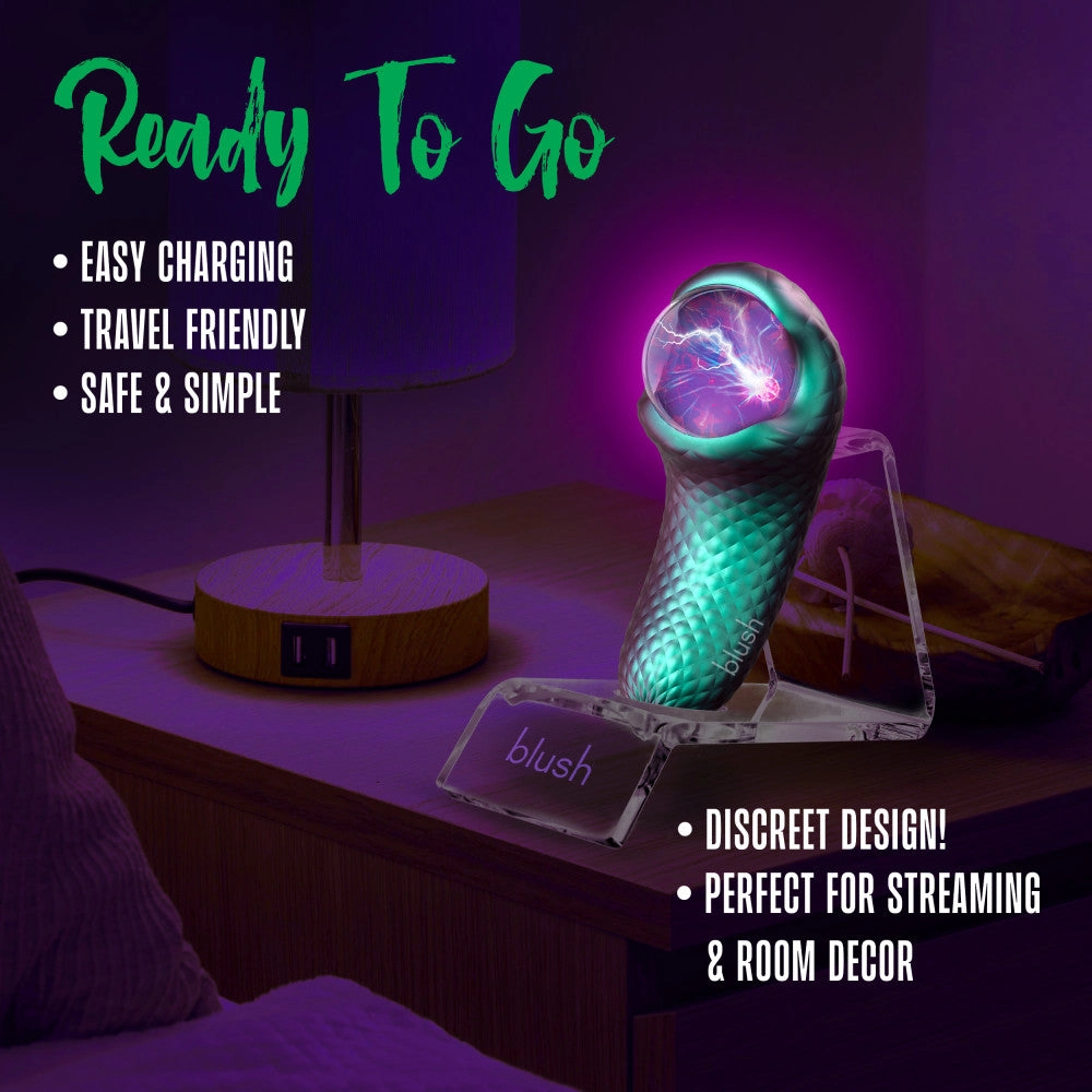Temptasia By Blush®| Enchanted Serpent Pulse Vibrator With Mystical Plasma Globe - Dark Millenia