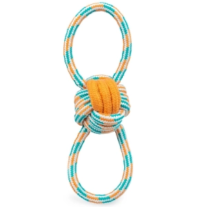 Thoozy Pet Figure 8 Rope Knot Orange & Teal Dog Toys