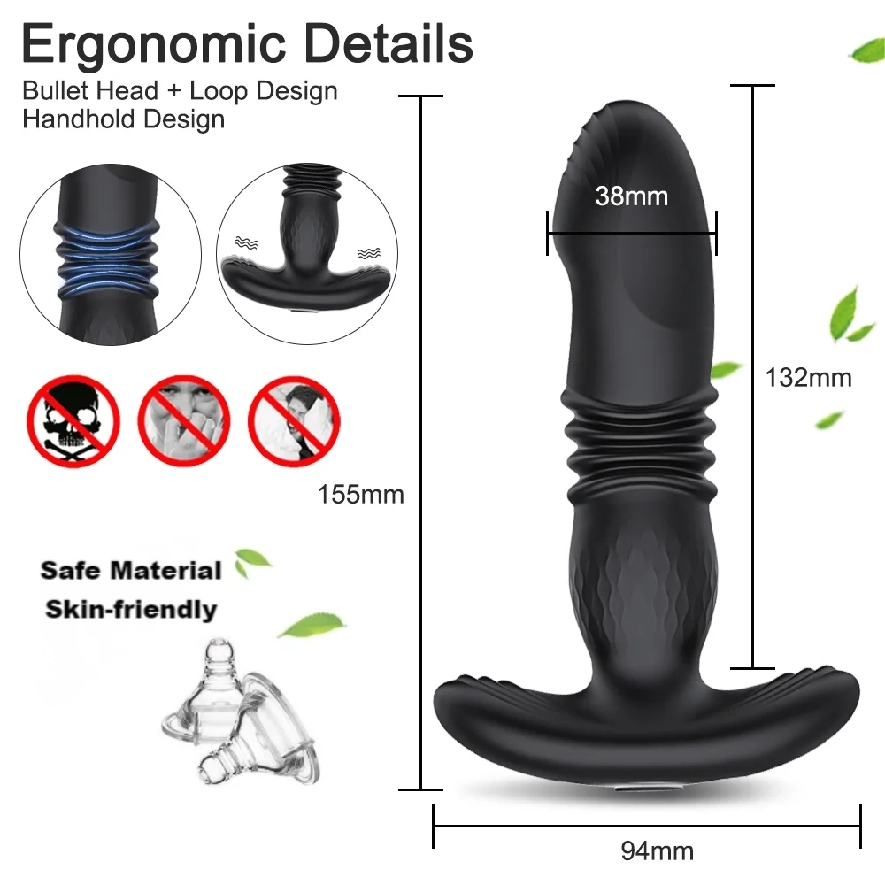 Thrusting Anal Vibrator Telescopic Prostate Massager