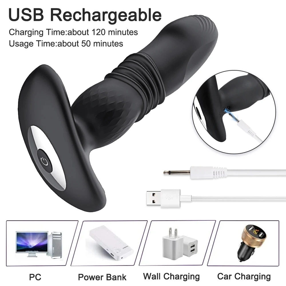 Thrusting Anal Vibrator Telescopic Prostate Massager