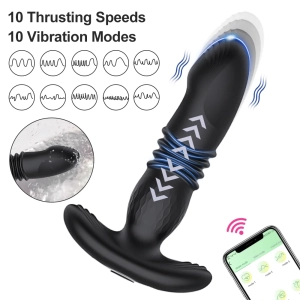 Thrusting Anal Vibrator Telescopic Prostate Massager