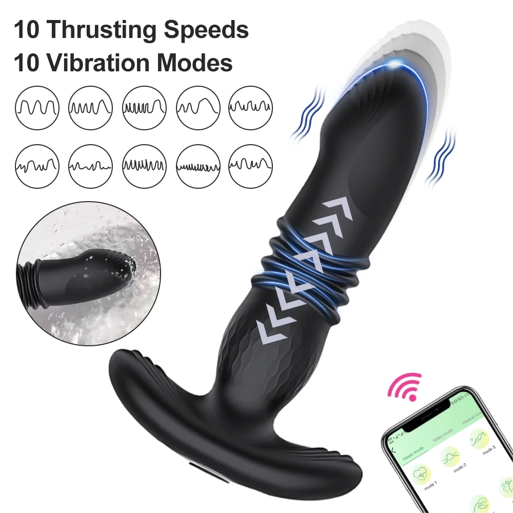 Thrusting Anal Vibrator Telescopic Prostate Massager