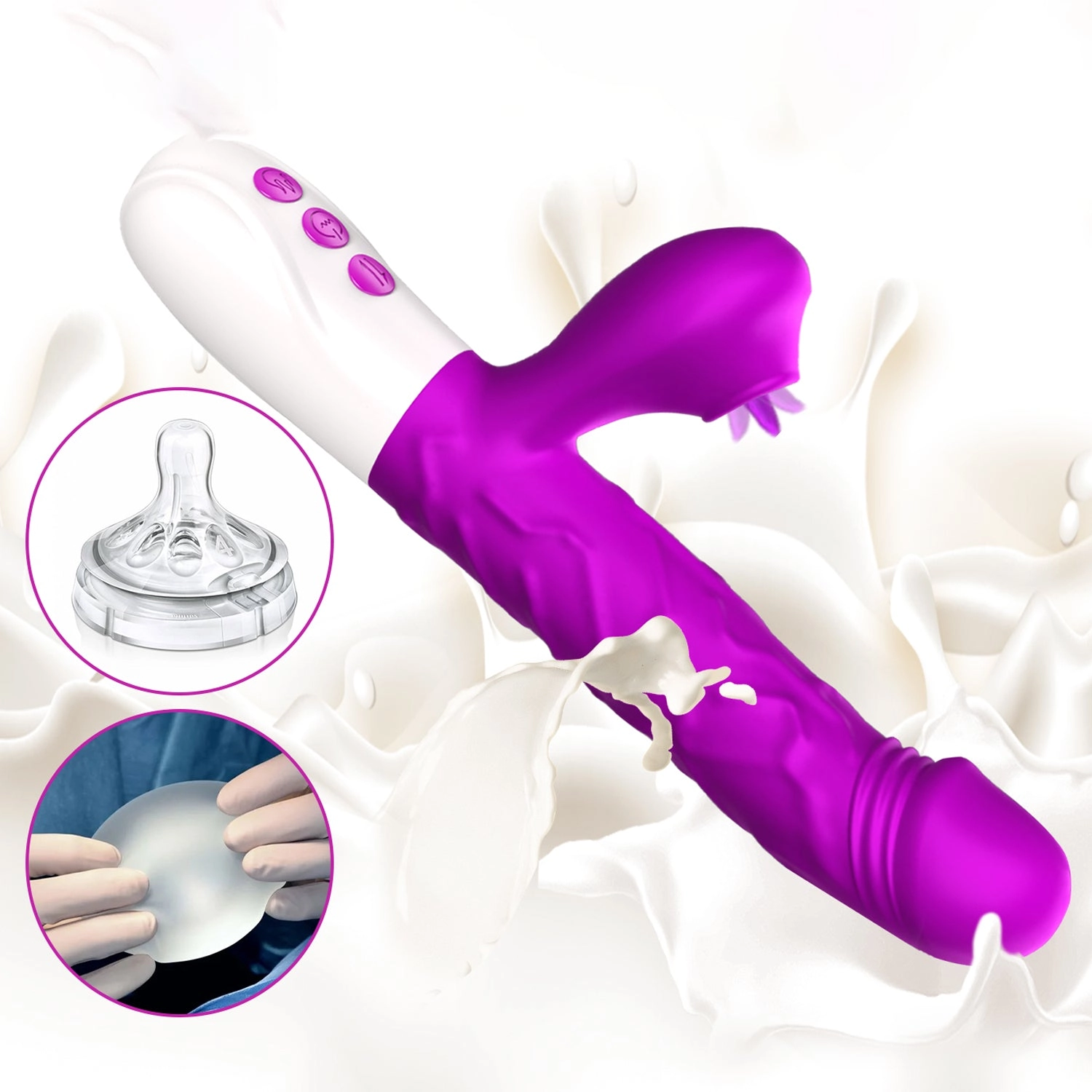 Thrusting Dildo Rabbit Vibrator for Women