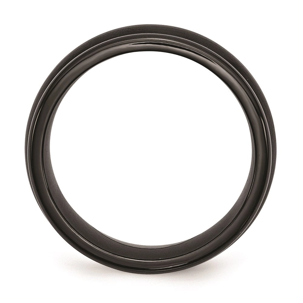 Titanium Black Ti Brushed and Polished Domed 8mm Band | TB395