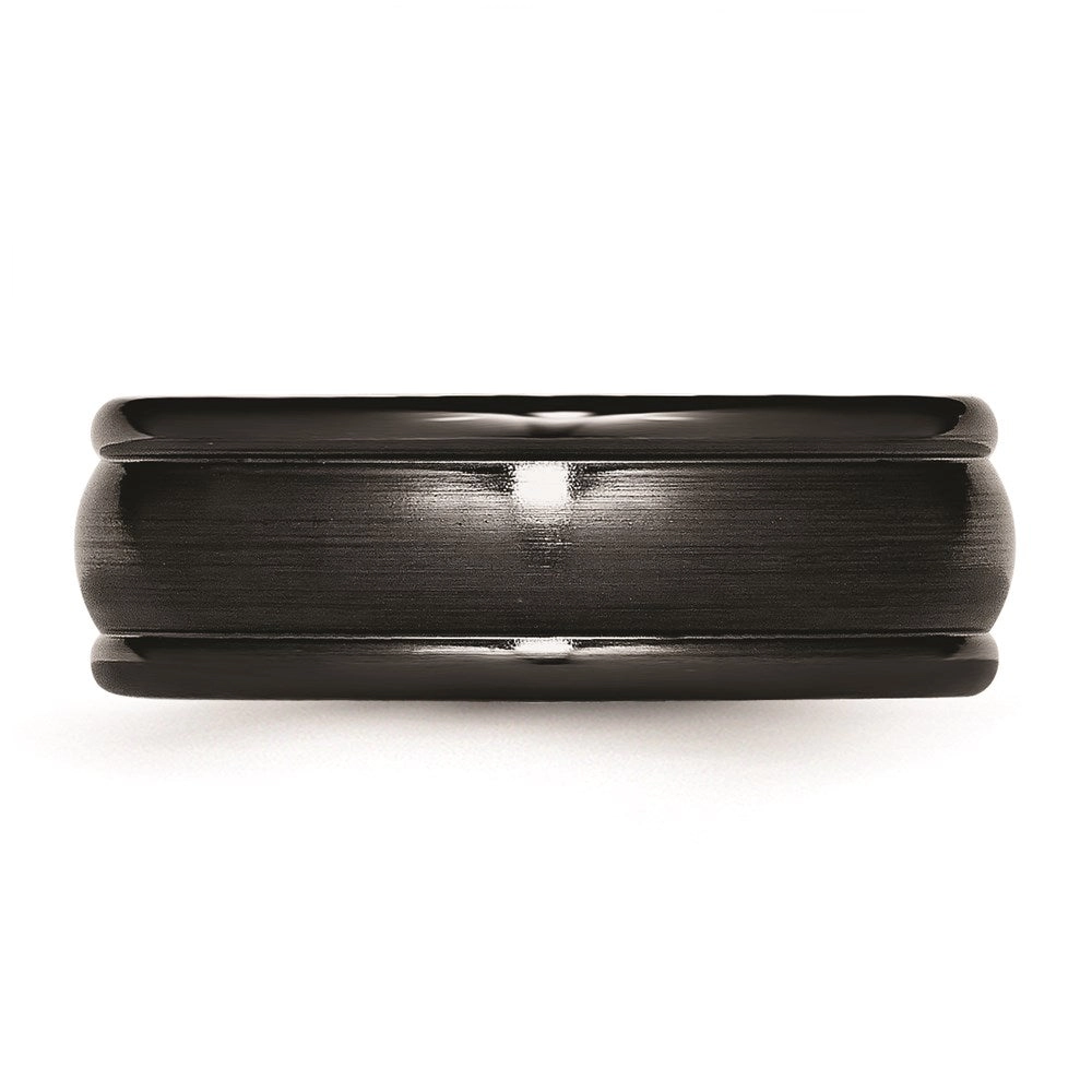 Titanium Black Ti Brushed and Polished Domed 8mm Band | TB395