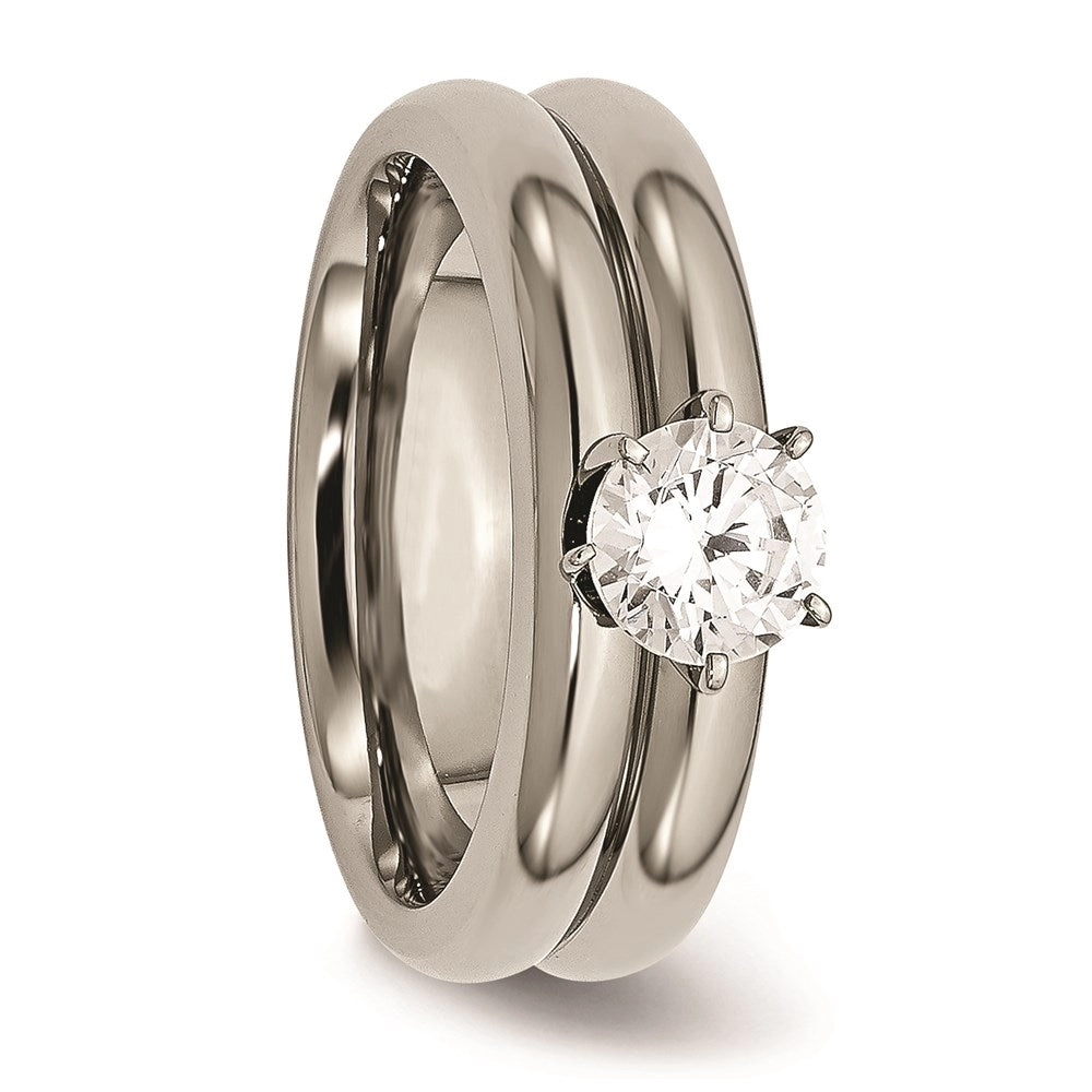 Titanium CZ Ring | TB373