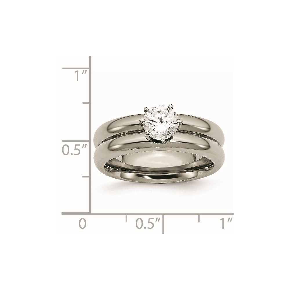 Titanium CZ Ring | TB373