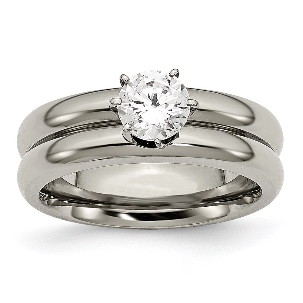 Titanium CZ Ring | TB373