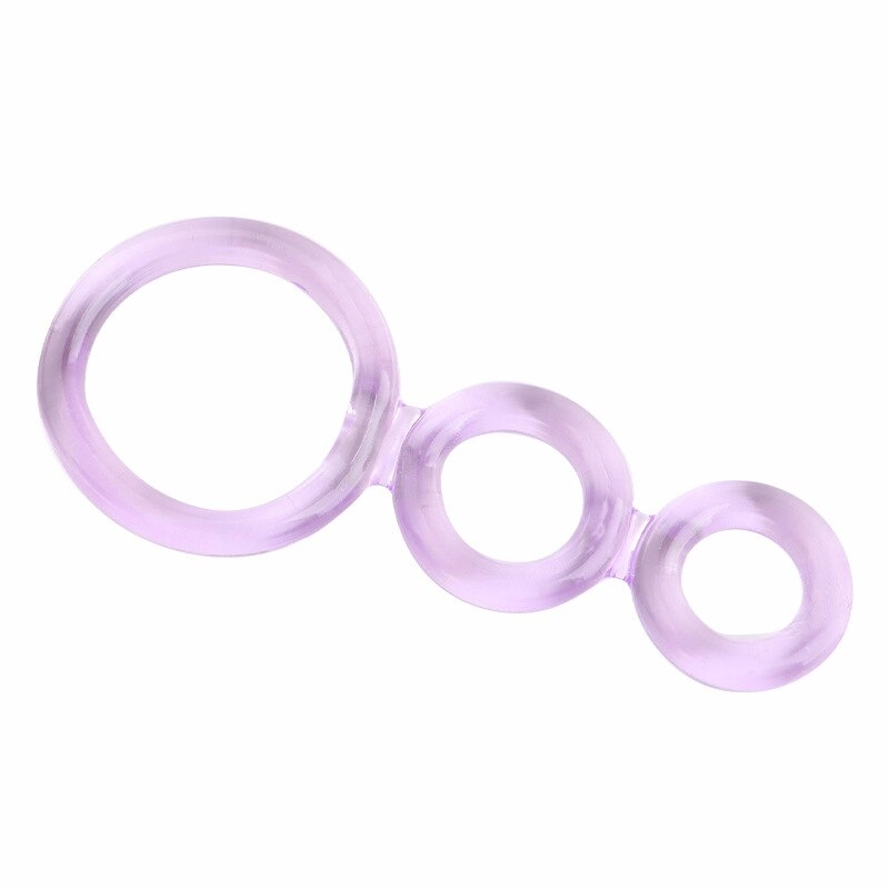 Triple Cockring Penis Ring Delay Ejaculation Male Masturbator Cock Rings for Men Scrotum Stretcher Testicles Ring