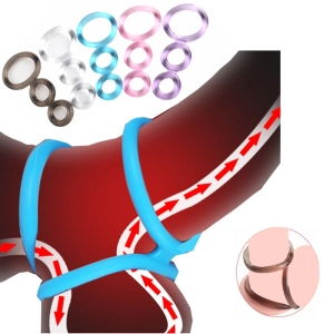 Triple Cockring Penis Ring Delay Ejaculation Male Masturbator Cock Rings for Men Scrotum Stretcher Testicles Ring