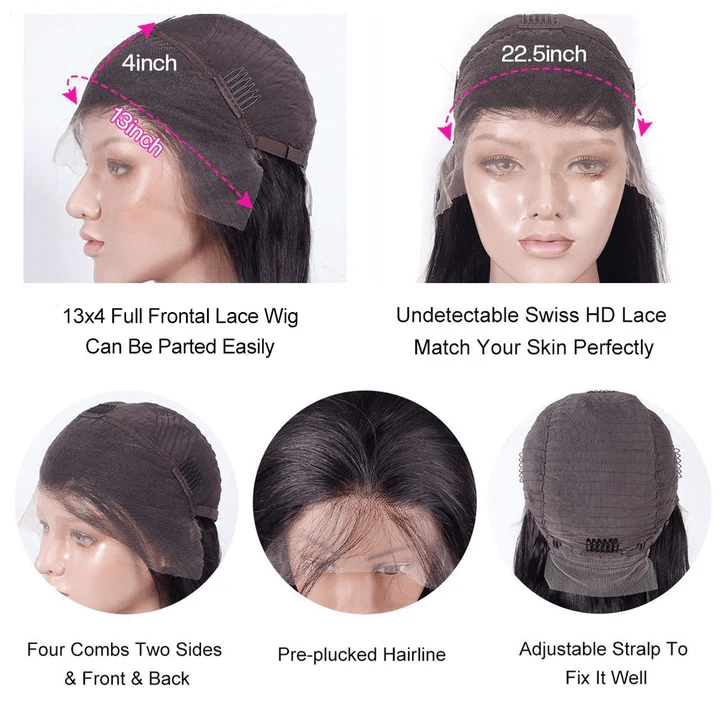 Tuneful 13×4 Undetectable HD Lace Full Frontal Wigs 5x5 HD Lace Raw Virgin Hair Body Wave Wigs