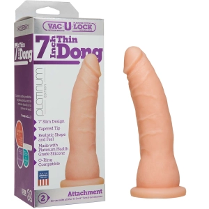 Vac-U-Lock Platinum Edition 7 Inch Thin Dong – White