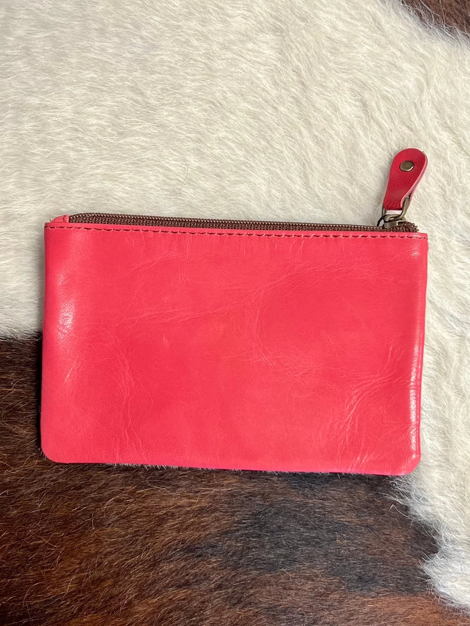 Vance Triple Zip Leather Coin Pouch -3 colors