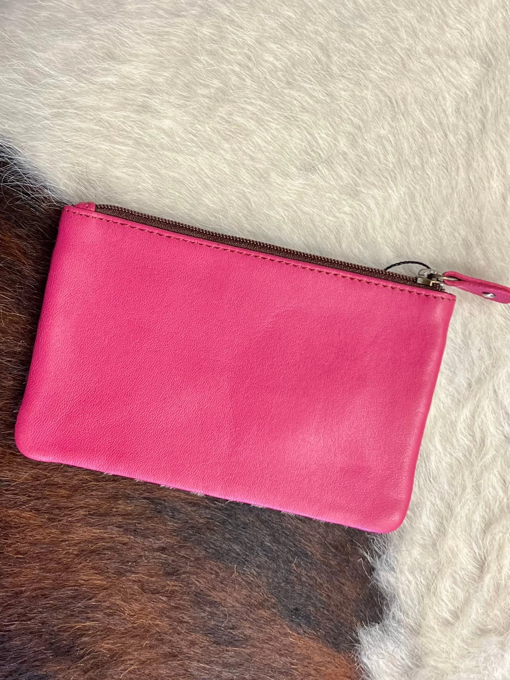 Vance Triple Zip Leather Coin Pouch -3 colors