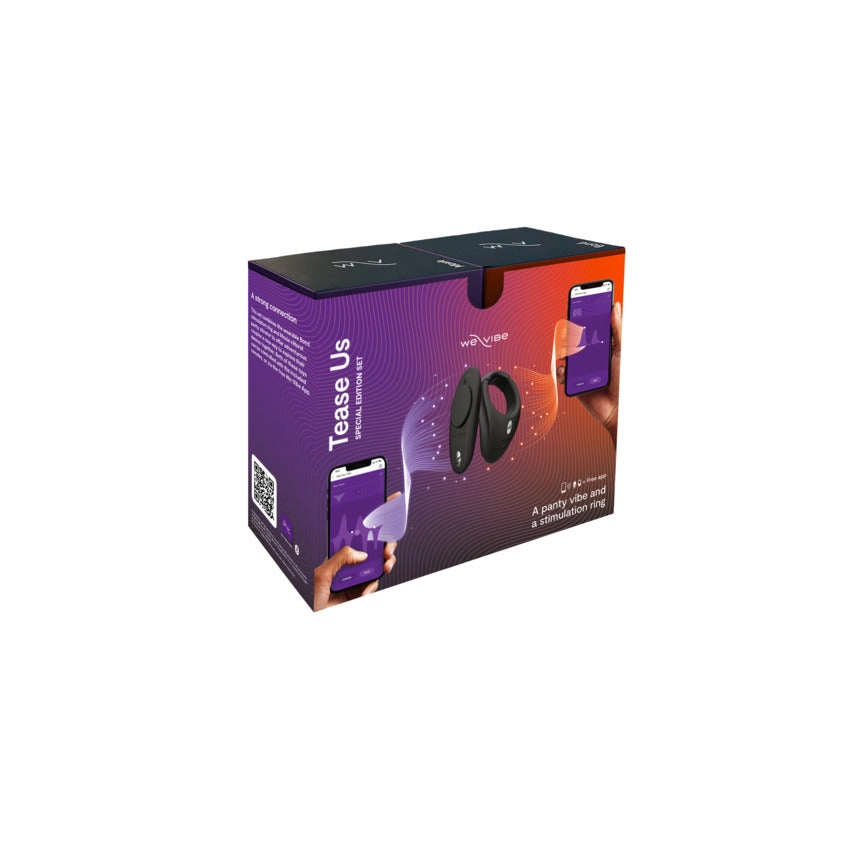 We-Vibe Tease Us Special Edition Set with Panty Vibrator and Vibrating Cock Ring - Black