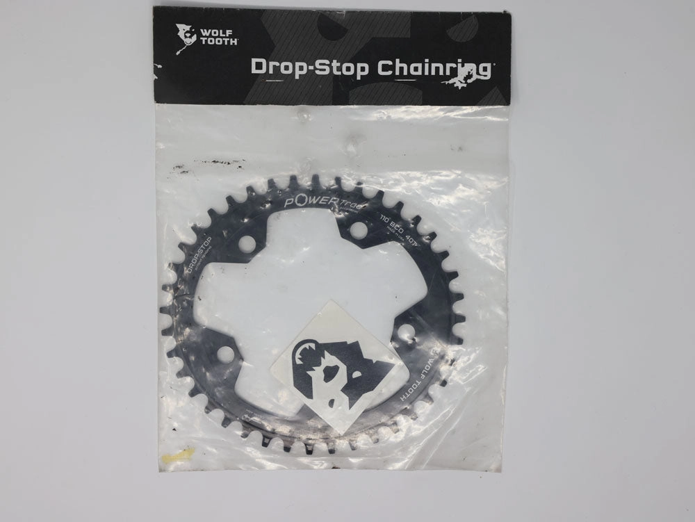 Wolf Tooth Elliptical 110 BCD Chainring - 40t 110 BCD 5-Bolt Drop-Stop Black