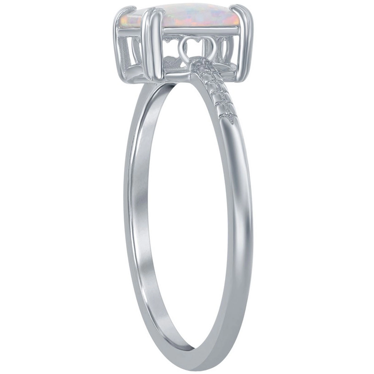 Women's Square White Opal Beaded Ring - W-2530