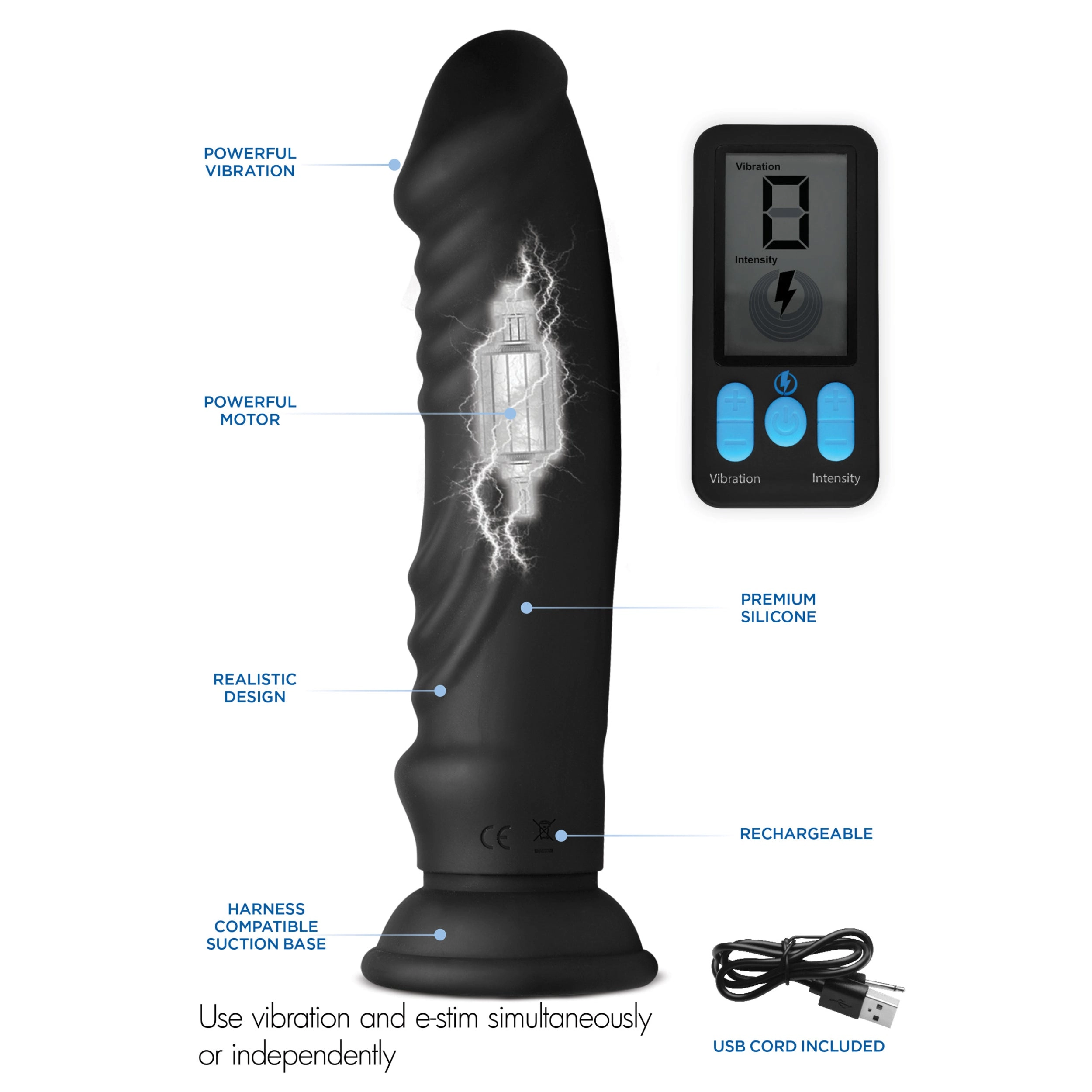 Zeus E-Stim Pro Vibrating Dildo